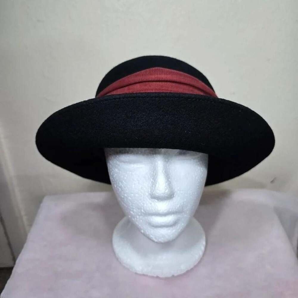 Laura Ashley Vintage 100% Wool Wide Brim Hat - Picture 2 of 8